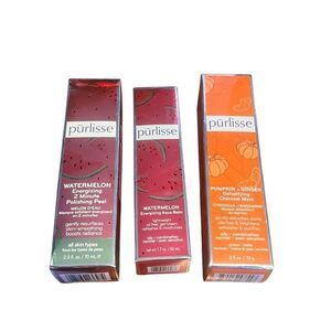 3 purlisse watermelon pumpkin ginger charcoal mask polishing peel aqua balm
